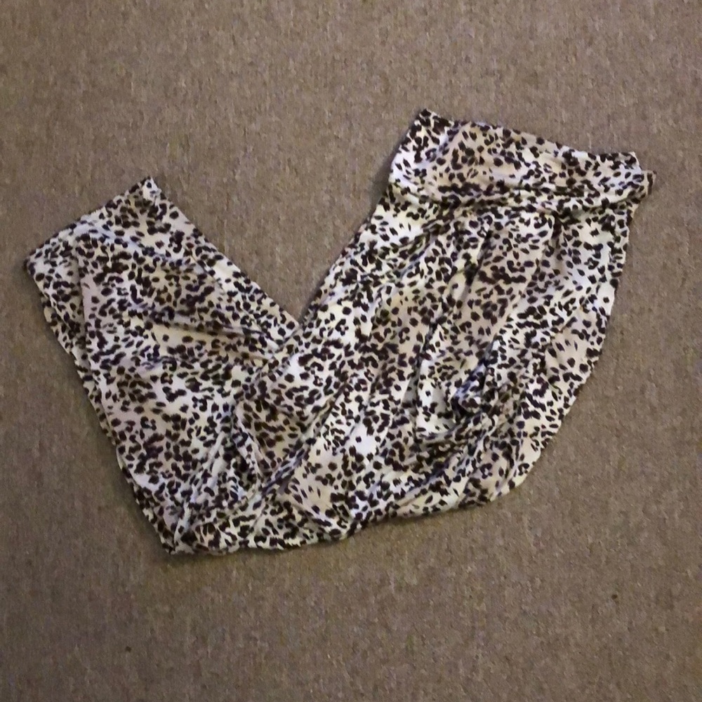 Silky cheetah print pants